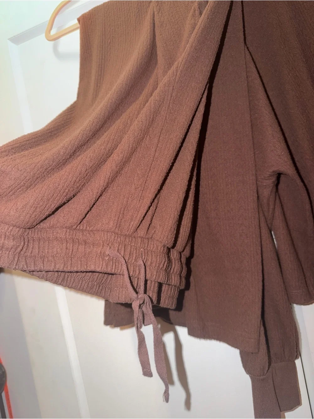 Adyson Parker Brown Ribbed Lounge Top & wide leg pant Set